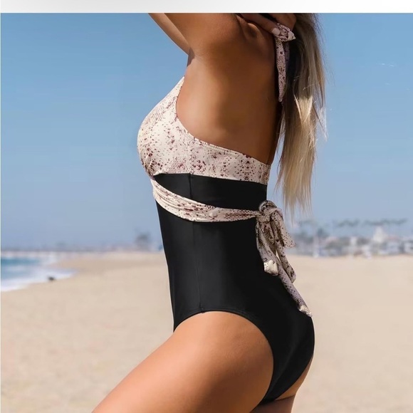 Cupshe | Women’s Halter One Piece Swimsuit - Picture 3 of 5